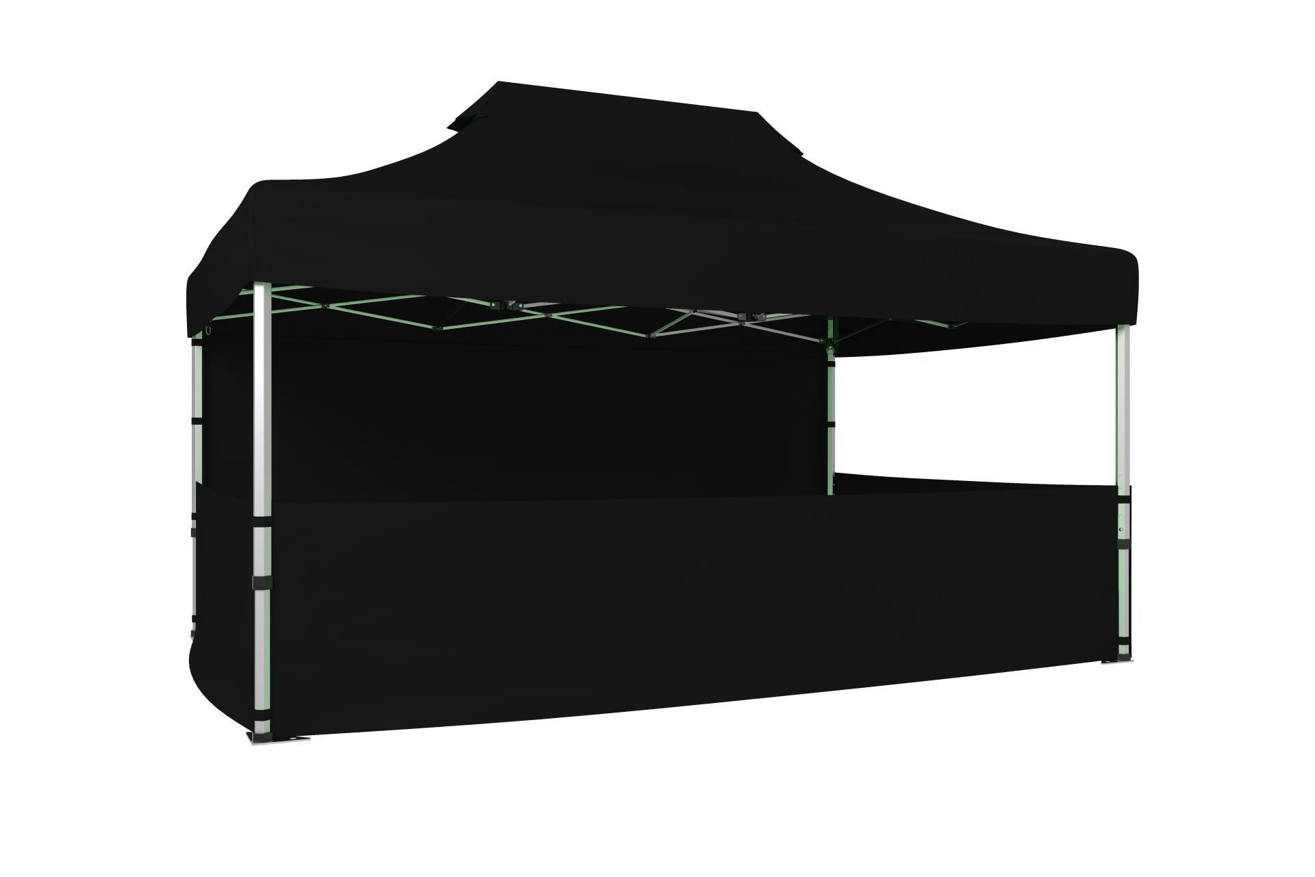 CLK 3x4,5 40mm Alüminyum Katlanabilir Tente Gazebo Çadır 4 Kenar Kapalı 3 Yarım Duvarlı