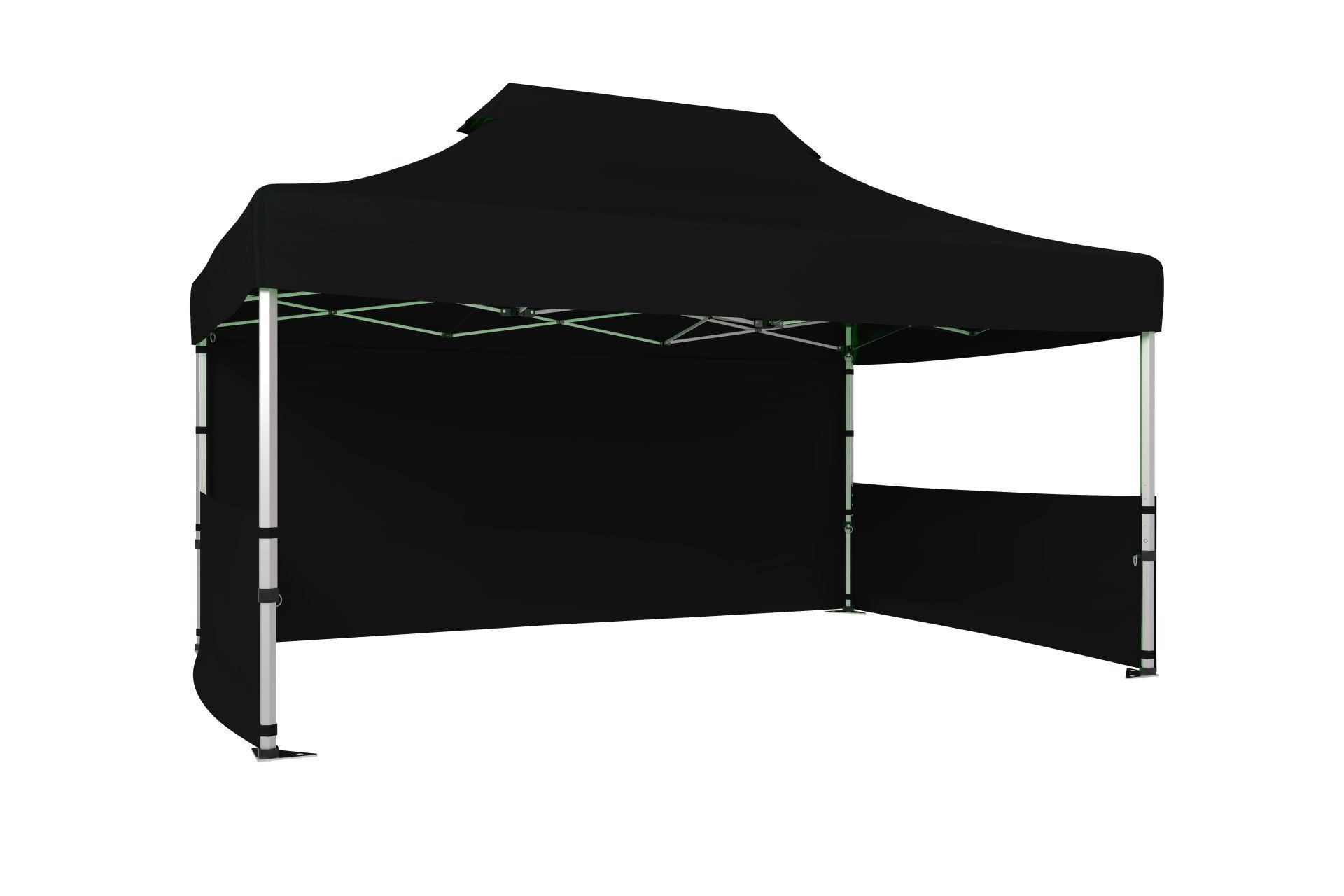 CLK 3x4,5 40mm Alüminyum Katlanabilir Tente Gazebo Çadır 3 Kenar Kapalı 2 Yarım Duvar