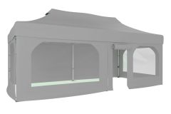 CLK 3x6 40mm Alüminyum Katlanabilir Tente Gazebo Çadır  2 Yan Pencereli 1 Yan Aksesuarsız 1 Yan Kapı ve Pencereli