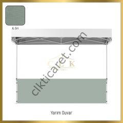 CLK 3x6 40mm Alüminyum Katlanabilir Tente Gazebo Çadır 3 Kenar Yarım Duvarlı