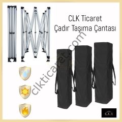 CLK 2,5x2,5 52mm Kalın Alüminyum Katlanabilir Tente Gazebo Çadır 3 Yan Kapalı 1 Yan Kapı ve Pencereli