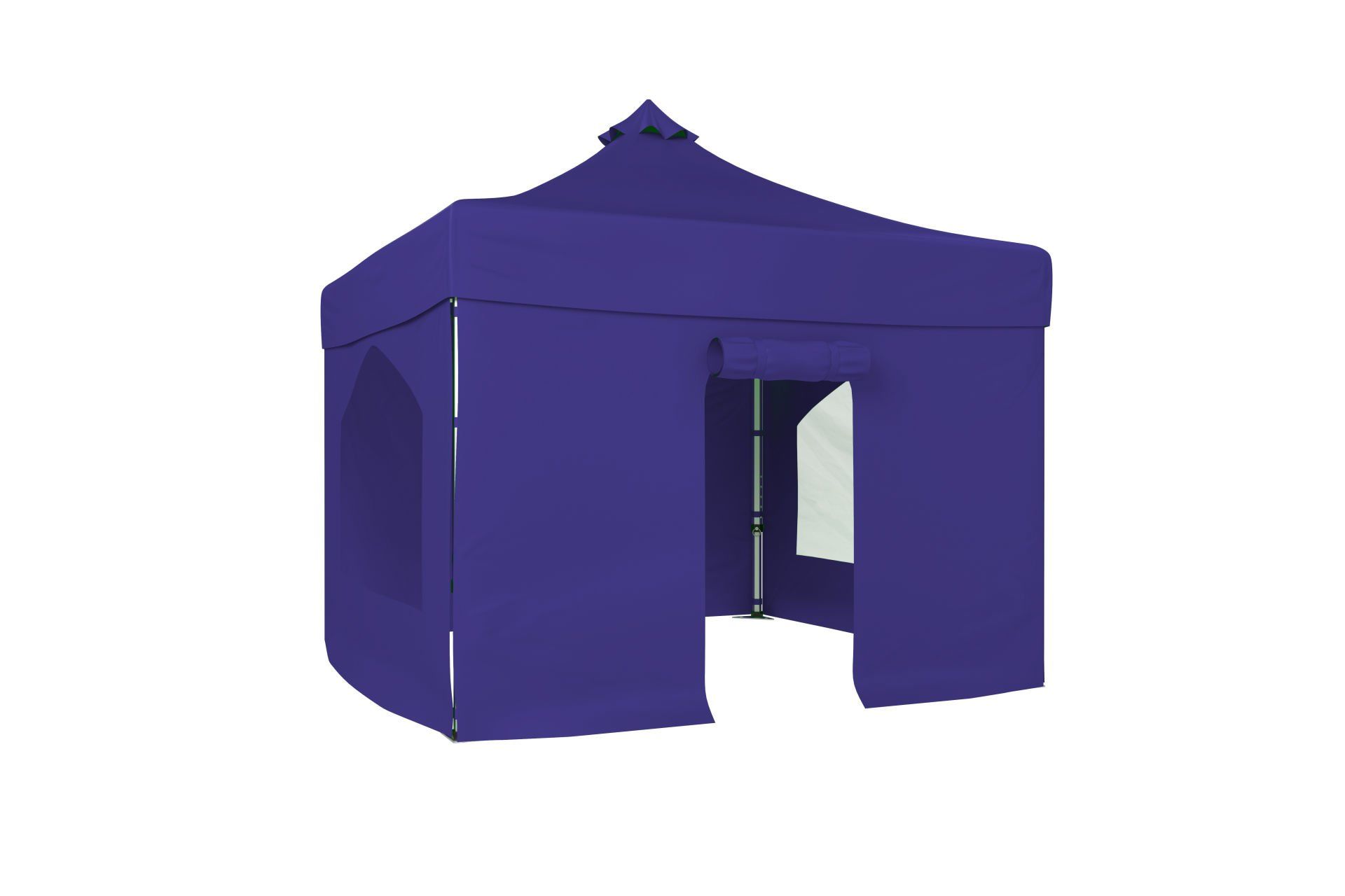 CLK 3x3 52mm Kalın Alüminyum Katlanabilir Tente Gazebo Çadır 4 Yan Kapalı 2 Camlı 1Kapılı Tam Duvarlı