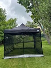 CLK 3x3 Gazebo 30 mm Porfil Bungalow Dekoratif Garden Model Sineklikli Perde Katlanır Portatif Bahçe Çadır Tente Çardak