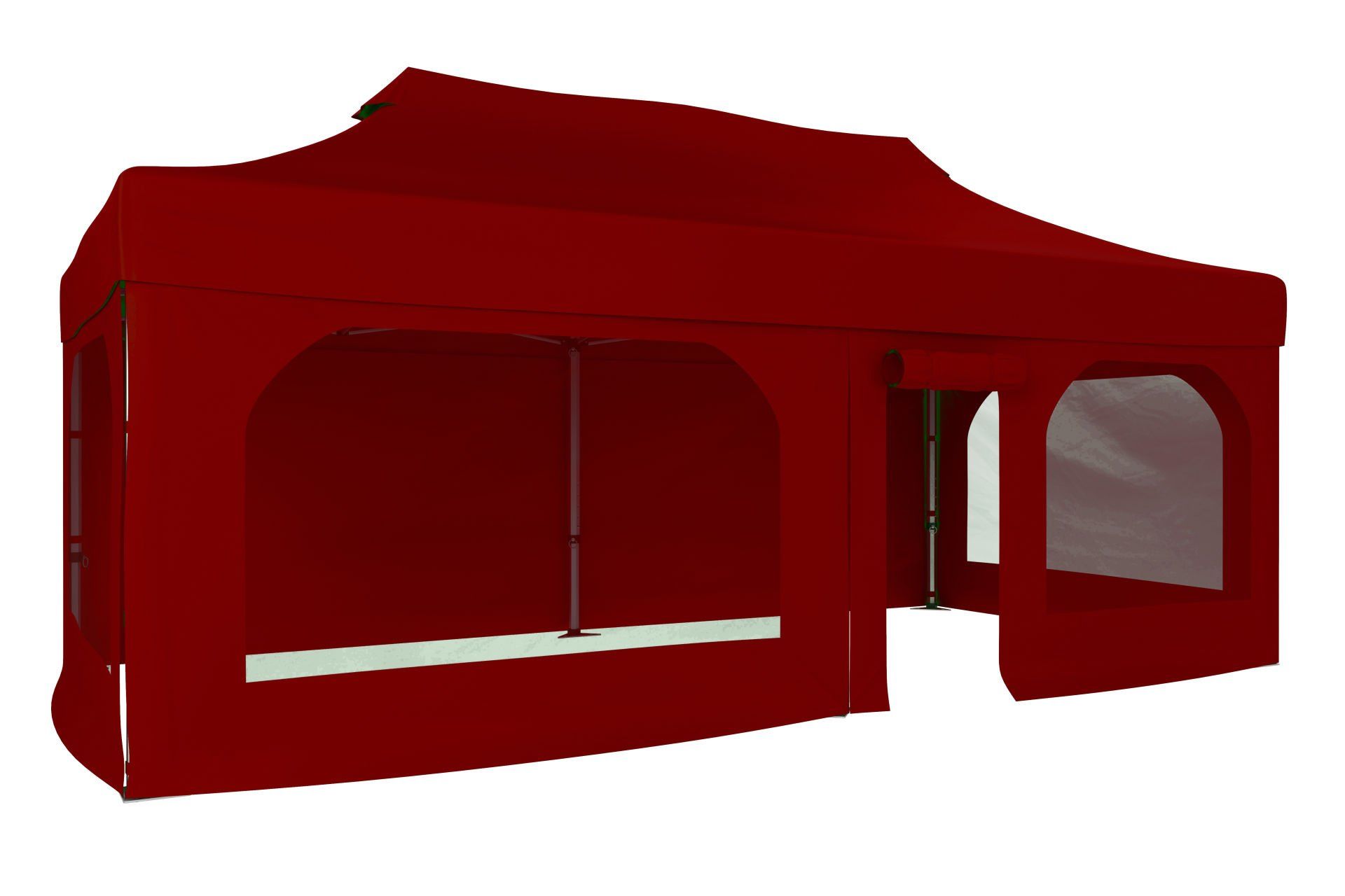CLK 5x10 52mm Kalın Alüminyum Katlanabilir Tente Gazebo Çadır 2 Yan Pencereli 1 Yan Aksesuarsız 1 Yan Kapı ve Pencereli