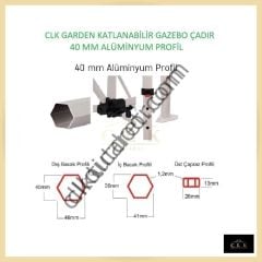 CLK 1,5x1,5 mt 40mm Alüminyum Katlanabilir Tente Gazebo Çadır 4 Yan Kapalı 1 Kapılı Pencereli Tam Duvarlı