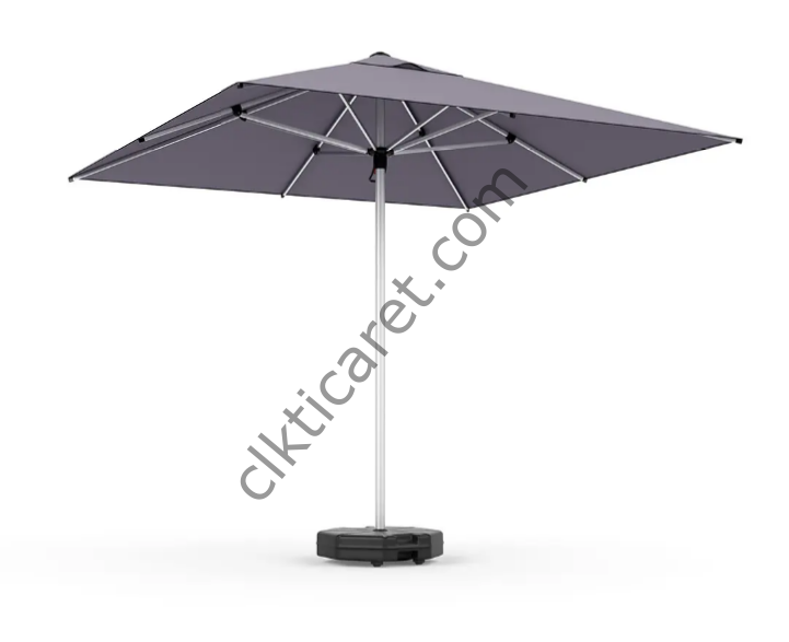 CLK 2,5x2,5 mt Inox Profil Mega Manuel Şemsiye Bahçe Cafe Otel Plaj Şemsiyeleri