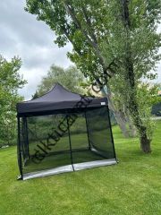 CLK 3x3 40 mm 115cm Kısa İskelet Dekoratif Gazebo Çadır Bungalow Garden Model Sineklikli Perde Katlanır Portatif Bahçe Çadır Tente Çardak