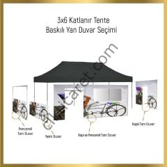 CLK 3x6 Metre Baskılı Gazebo Çadır Portatif Tente Set