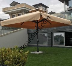 CLK 5x5 Metre Saçaklı LUX Model Krank Sistem Teleskopik Şemsiye Q90 Profil