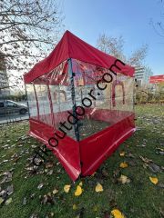 CLK 3x3 52 mm Alüminyum Profil Kış Bahçesi Karavan Çadırı Şeffaf Brandalı Gazebo Katlanır Çadır Portatif Tente