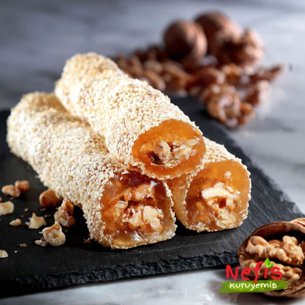 Sarma Turkish Delight (Lots of Walnuts)    (Sarma Lokum (Bol Cevizli)