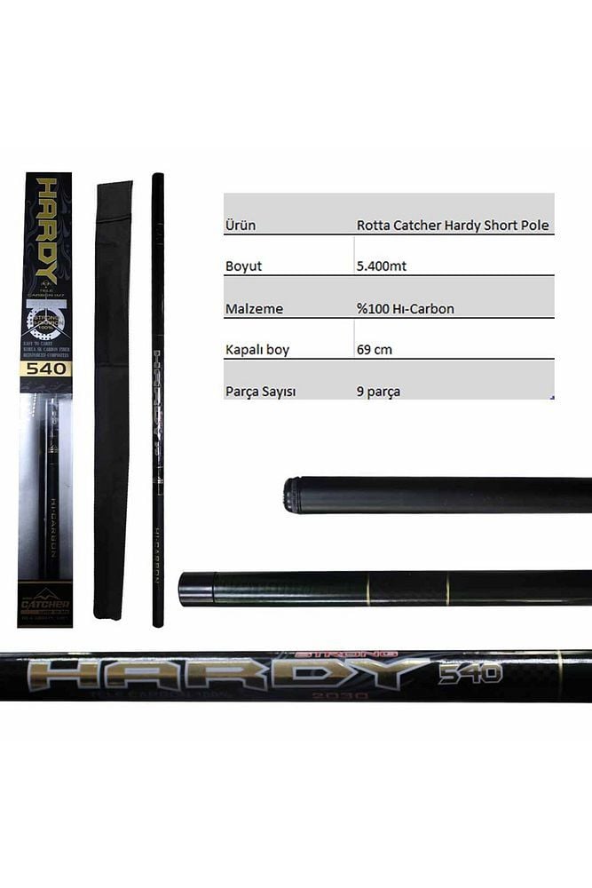 Hardy Short Pole %100 Carbon Kısa Göl Kamışı – 5.40mt