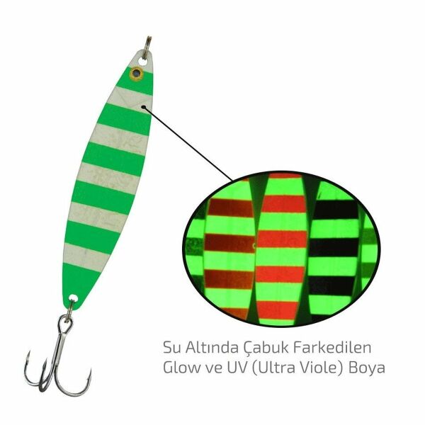 Solano Fishing Zebra Glow 8cm 18gr Lüfer Çinekop Olta Kaşığı K.Sarı