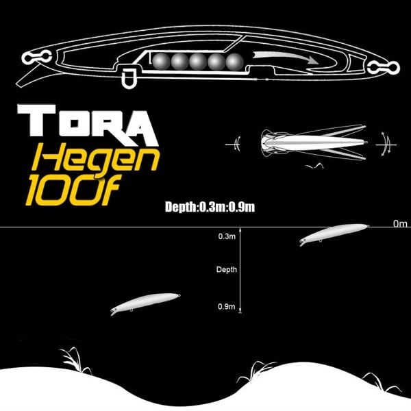 Tora Hegen 100F Maket Balık 10cm 13gr Suni Yem Renk:03
