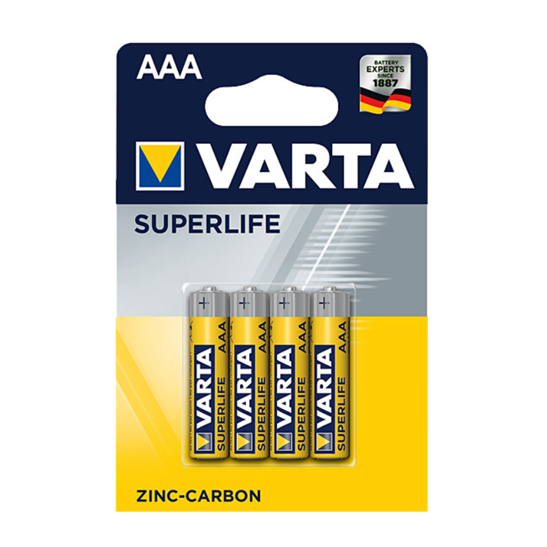 Varta Superlife 4'lü İnce Pil Çinko Karbon AAA Blister