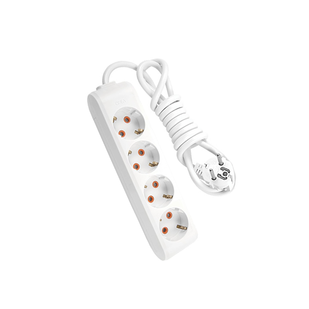 Viko Multi-let 4'lü Priz Topraklı Çocuk Korumalı - 2mt