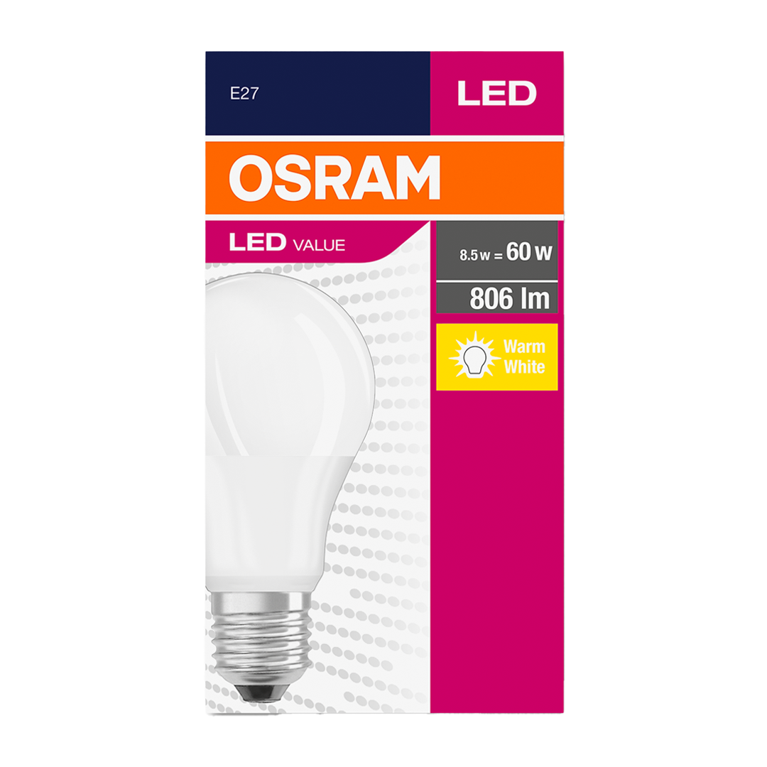 Osram Led Value 8,5W/2700K 806lm E27 Sarı Işık