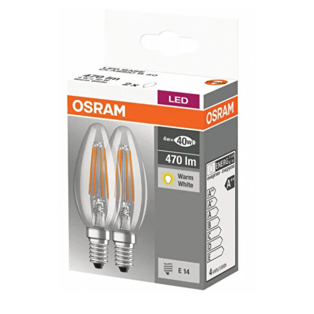 Osram Led Base 4W/2700K 470lm E14 2 Li Paket Sarı Işık