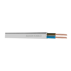 Alkan TTR Alçak Gerilim Enerji Kablosu H05VV-F  2 X 4 mm Beyaz 100 Mt