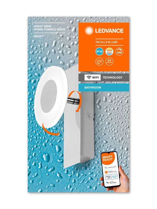 Ledvance Smart Wifi 8W Akıllı Sarı - Beyaz Işık Banyo Apliği