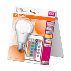 Osram Led Star Rgbw Class A 9W E27 806 Lm - Uzaktan Kumandalı Renk Değiştiren Ampul