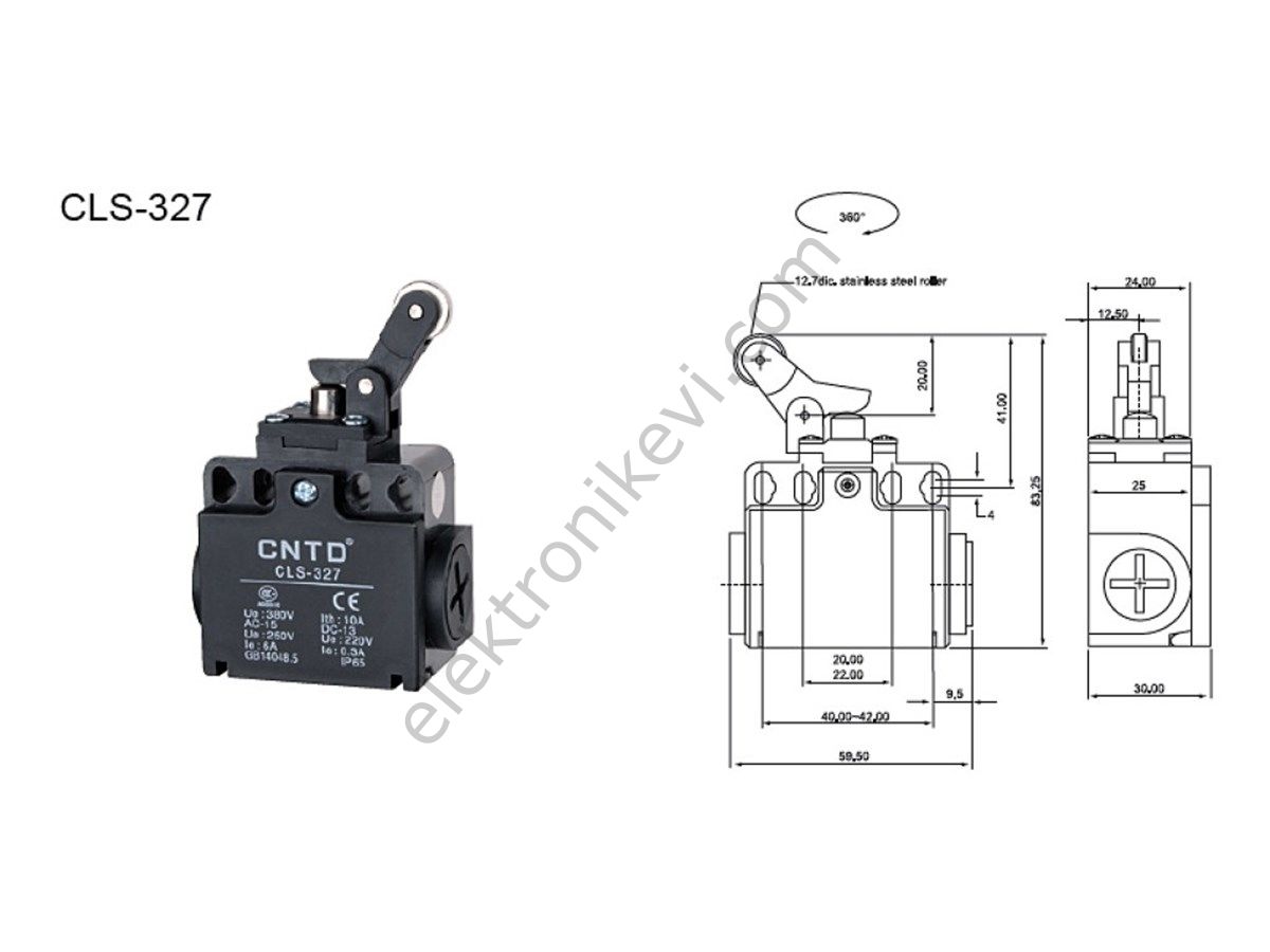 CNTD CLS-327 Limit Switch Doğrusal Pim Ters Kol Makara (Geniş  Gövde)