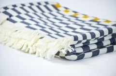 %100 Pamuklu Jakarlı DAMA DESENLİ GRİ Tek Kişilik Pike