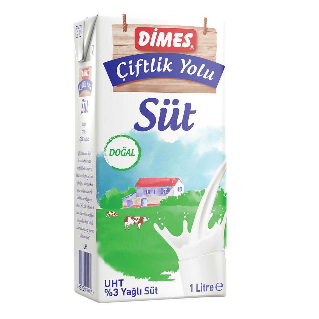 Dimes 1 LT Tam Yağlı Süt Koli 12 li