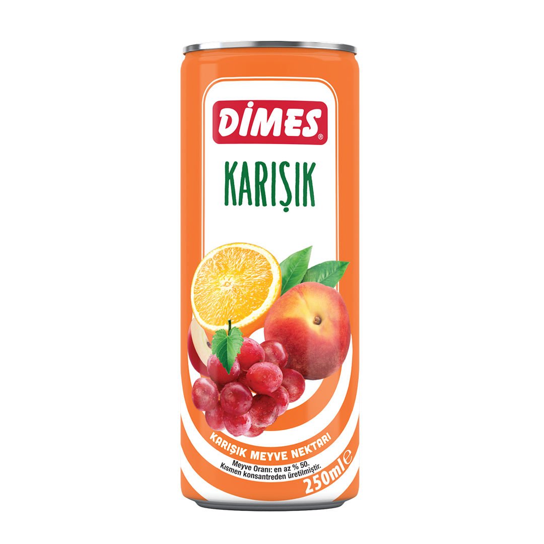 Dimes 250 ML Teneke Karışık Nektarı Koli 12 li