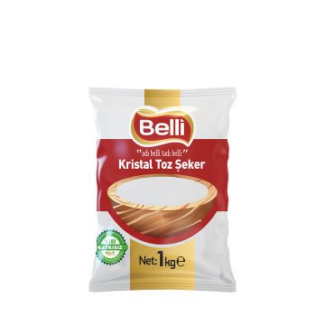 Belli 1 Kg Kristal Toz Şeker Koli 20 li