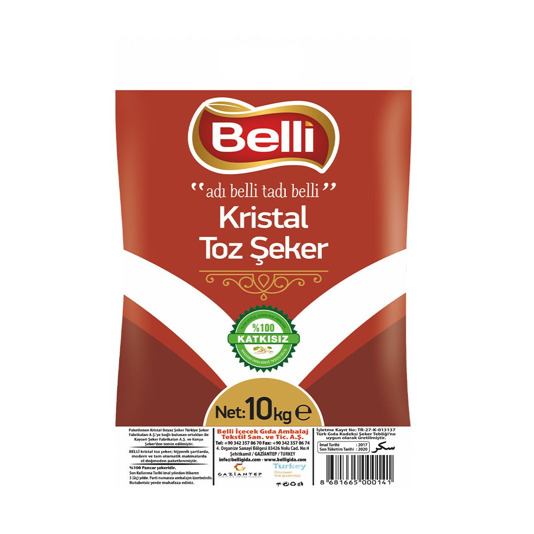 Belli 10 Kg Kristal Toz Şeker