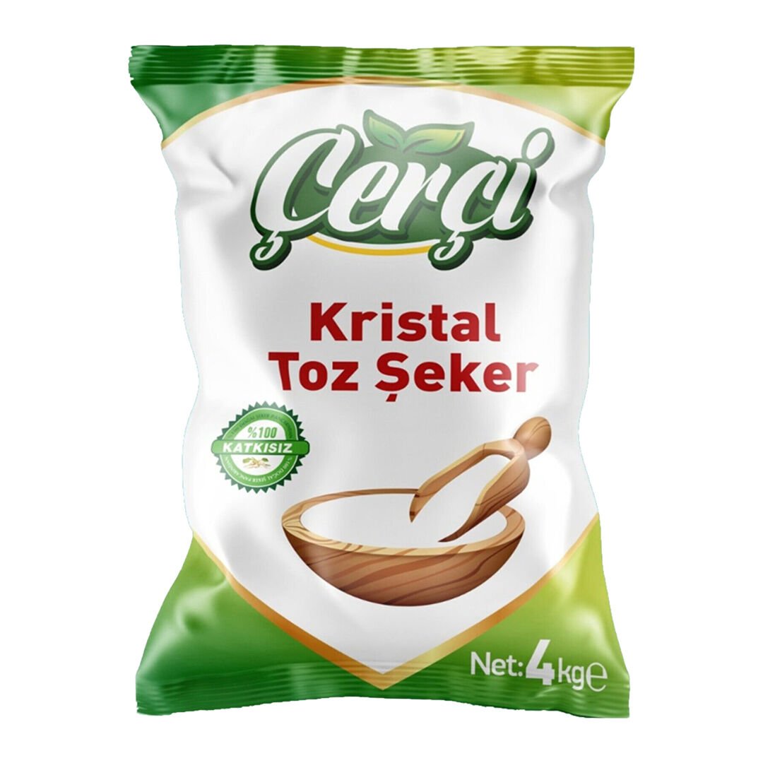 Çerçi 4 Kg Kristal Toz Şeker Koli 6 lı