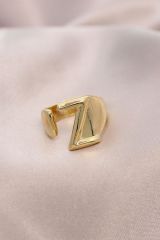 Z Harfli Önden Ayarlanabilir Gold Metal Yüzük