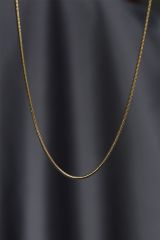 Çelik Gold Renk İnce Yılan Model Kolye