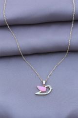 Gold Metal Sedef Kuş Figürlü Kadın Kolye