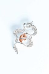Zirkon Taşlı Metal Broş