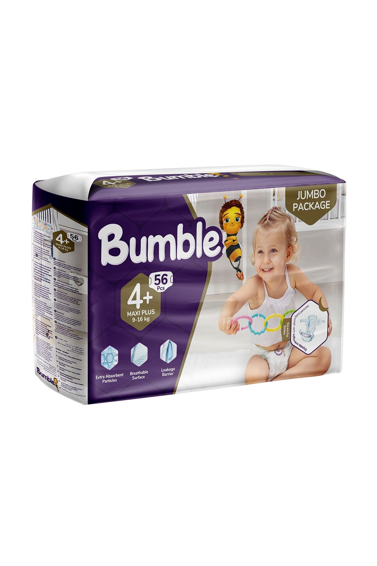 Bumble 4+ Maxı Plus Çocuk Bezi Jumbo Paket (9-16) kg 56 Adet