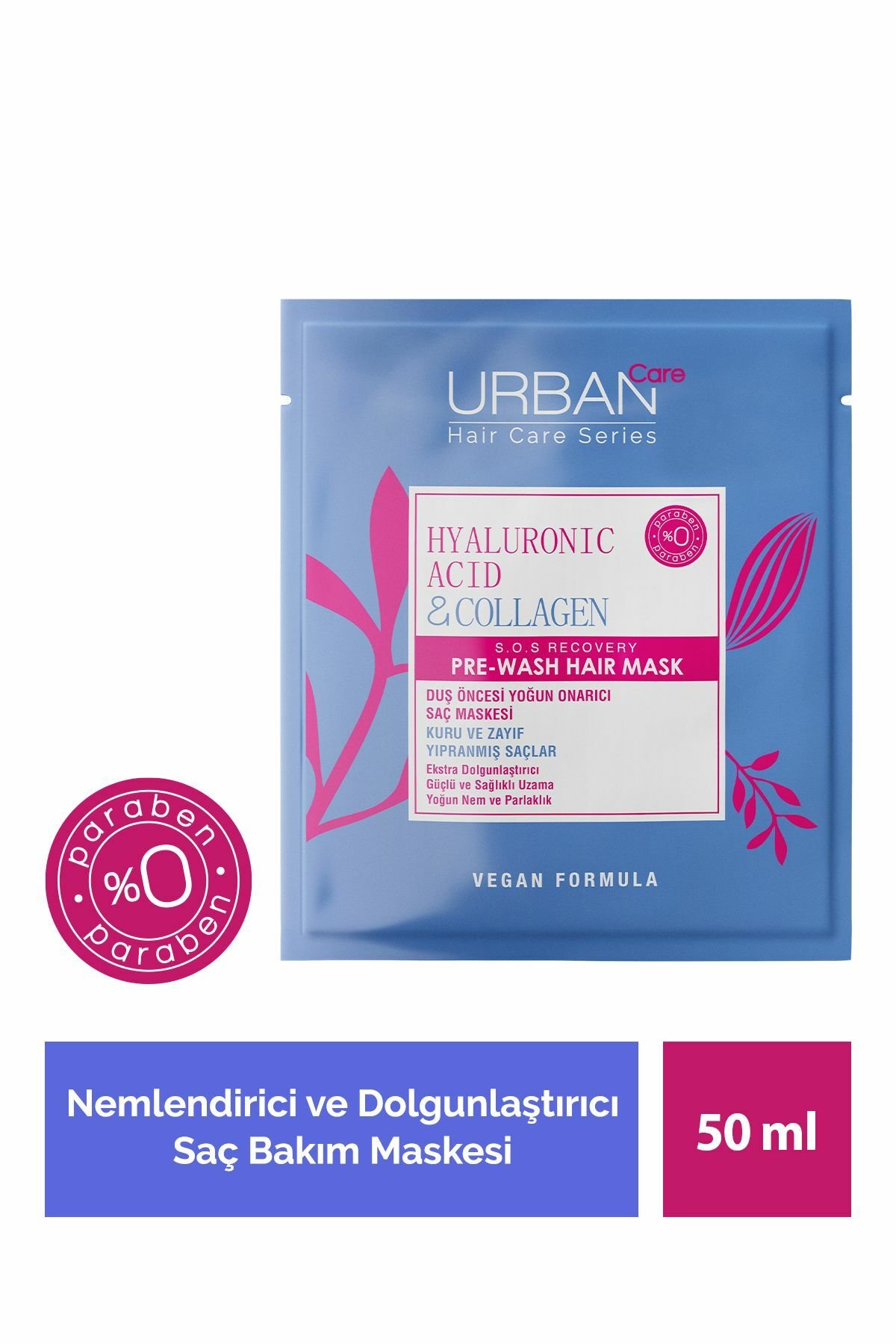 Urban Care Hyaluronik Asit&Kolajen Sağlıklı Uzamaya Yardımcı Duş Öncesi Saç Bakım Maskesi-50ML