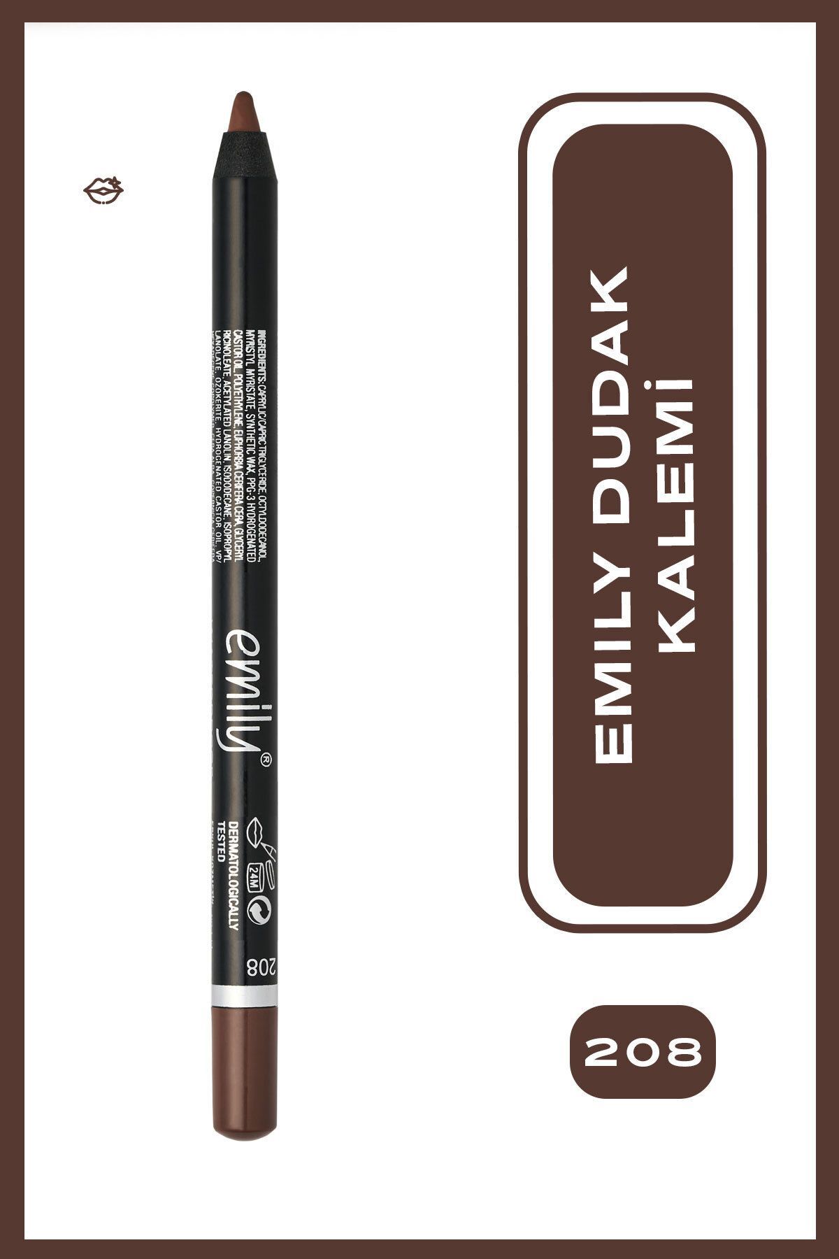 Emily Long Lasting Lip Pencil No: 208 - Dudak Kalemi - 8691190522087