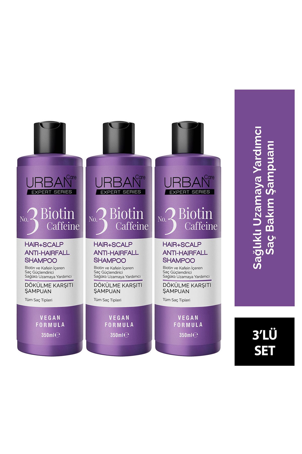 Urban Care Expert Biotin Ve Kafein Dökülme Karşıtı Şampuan X3 Adet-sağlıklı Uzamaya Yardımcı-350 ml