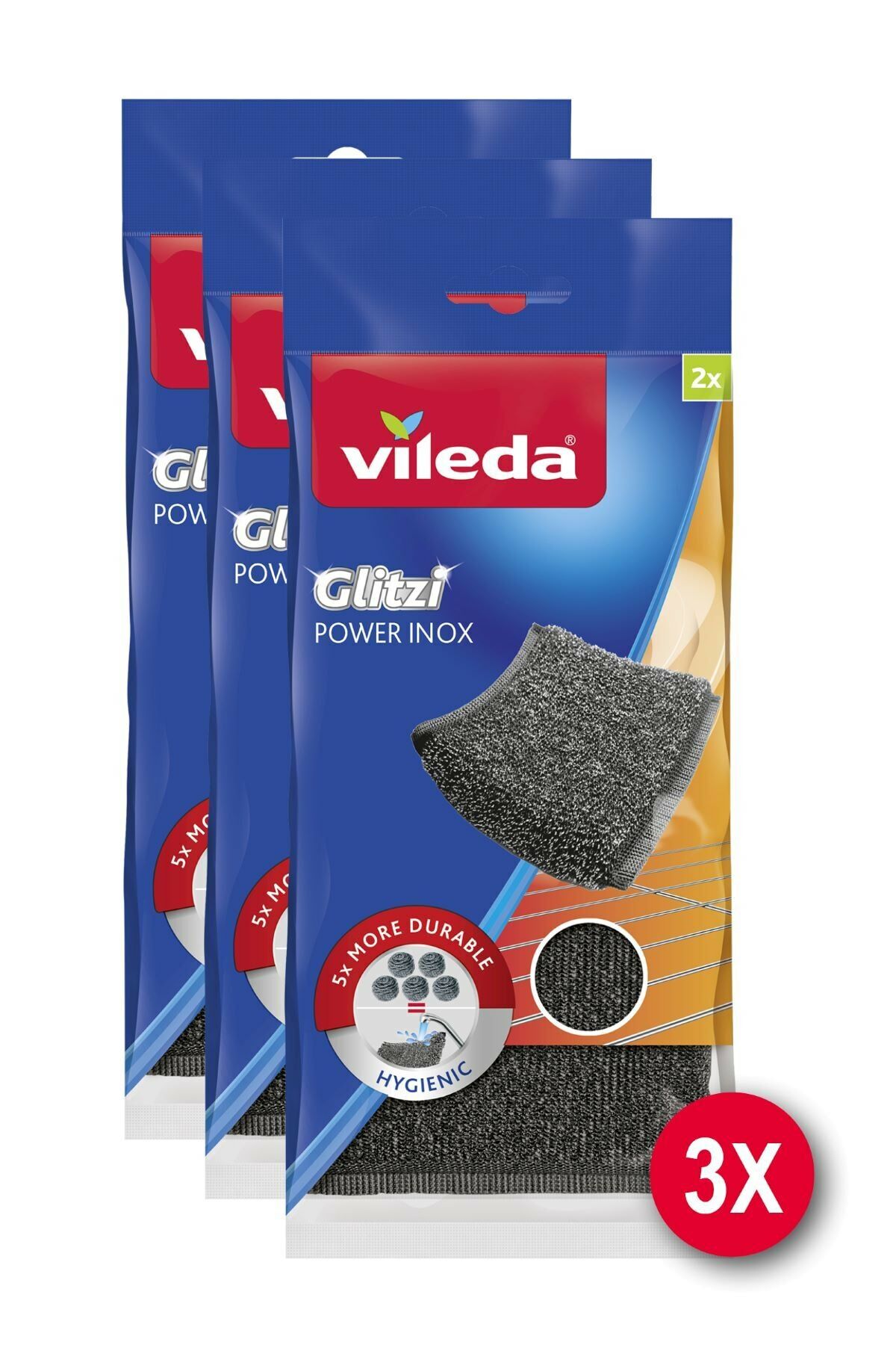 Vileda Glitzi Pow. Inox Çel. Bulaş Teli 2'li (x3)