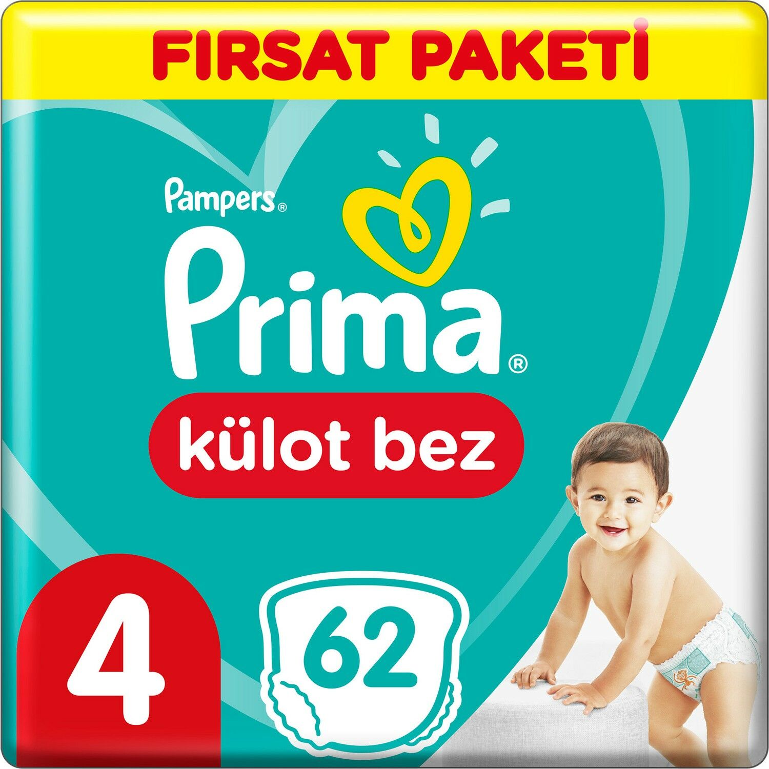 Prima Külot Bebek Bezi 4 Beden 62 Adet Maxi Fırsat Paketi