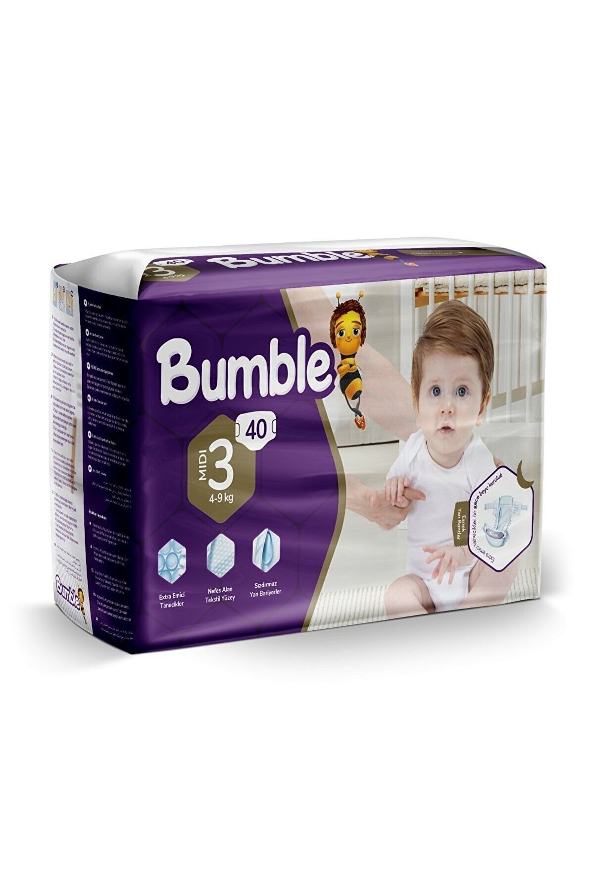 3 Numara Midi Bebek Bezi İkiz Paket 40 Adet | 4-9 Kg