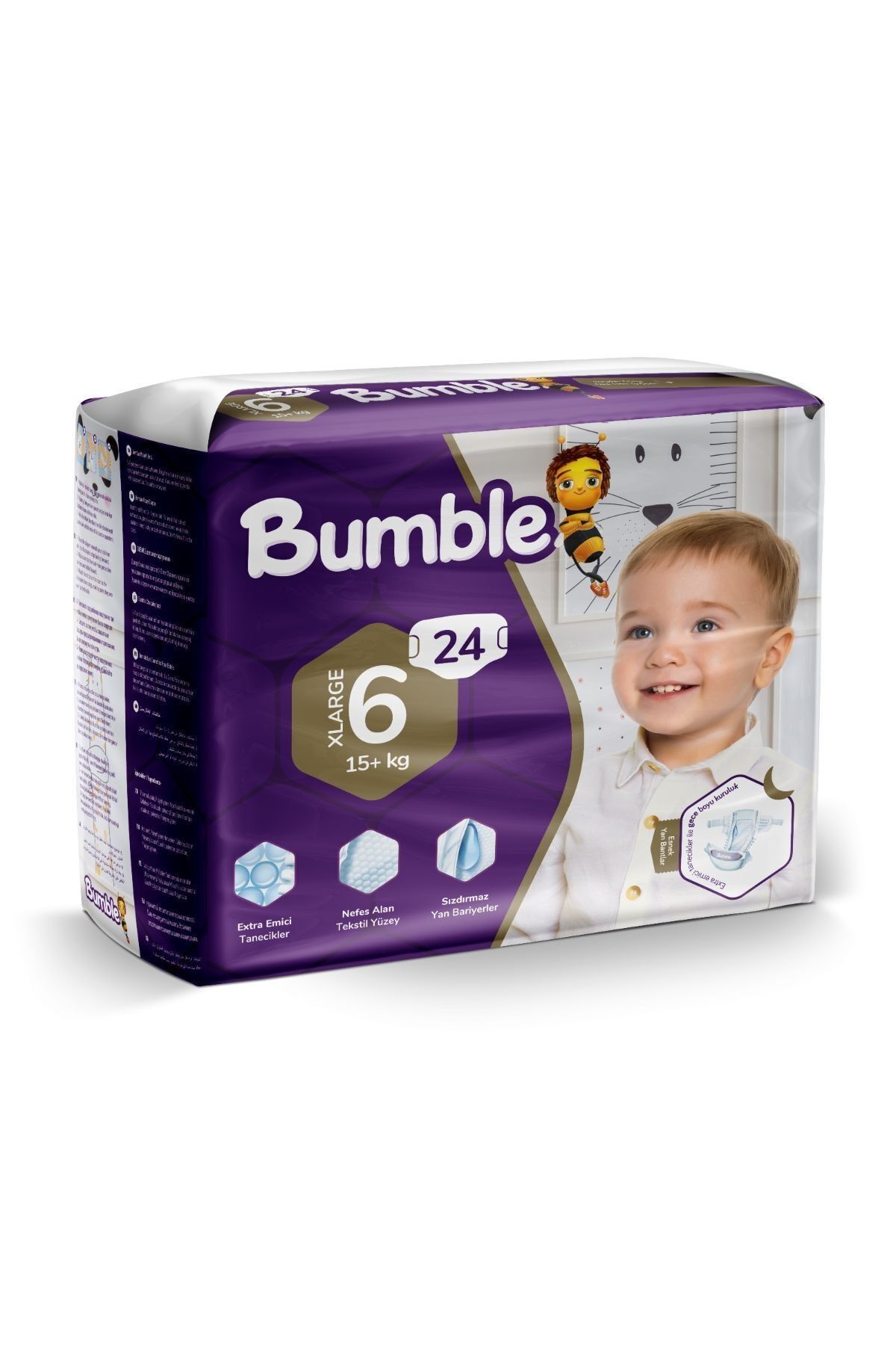 6 numara XLarge Bebek Bezi İkiz Paket 24 Adet | 15+ Kg