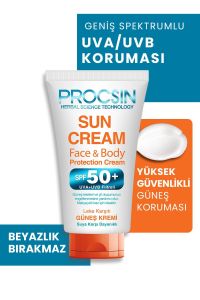 PROCSIN Yüksek Uv Korumalı Koyu Leke Önleyici Spf 50 Güneş Kremi 50 ml