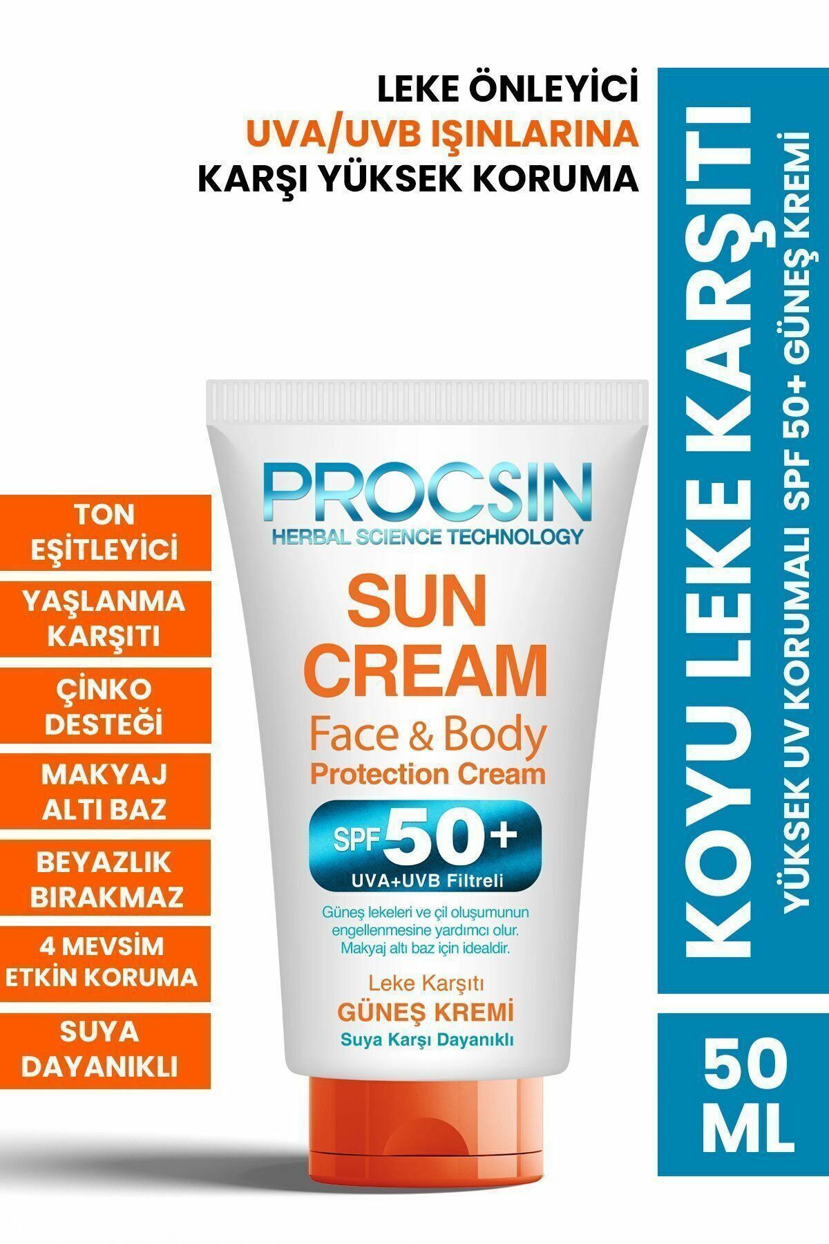 PROCSIN GÜNEŞ KREMİ FACE & BODY 50+SPF 50MLx125