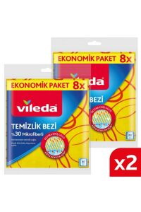 Vileda %30 Mikrofiberli 8'li 2 Adet Temizlik Bezi