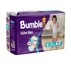 Bumble 4 Numara Maxi Külot Bebek Bezi  40 Adet | 7-14 Kg