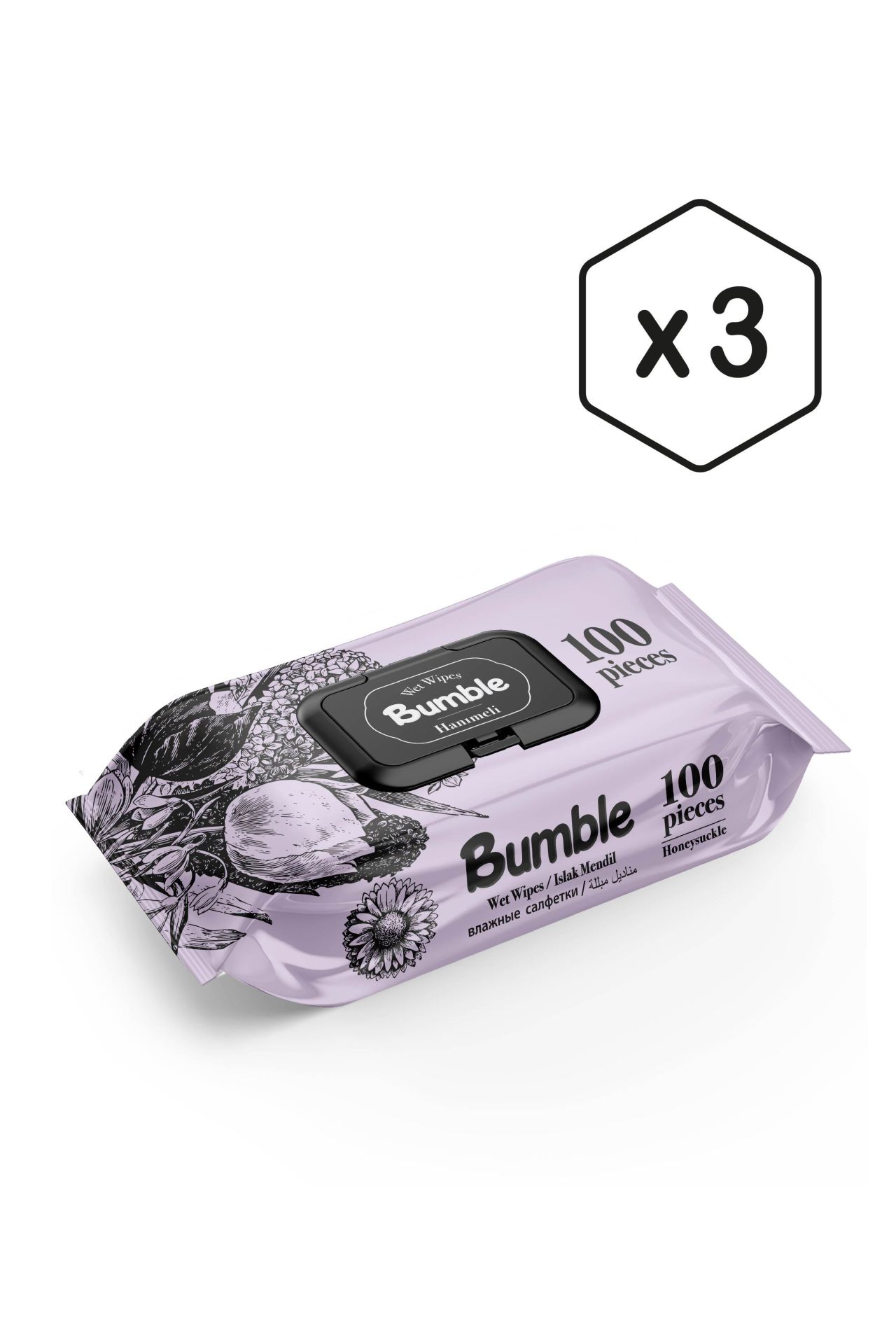 BUMBLE HANIMELİ ISLAK MENDİL 100 YAPRAK 3'LÜ PAKET