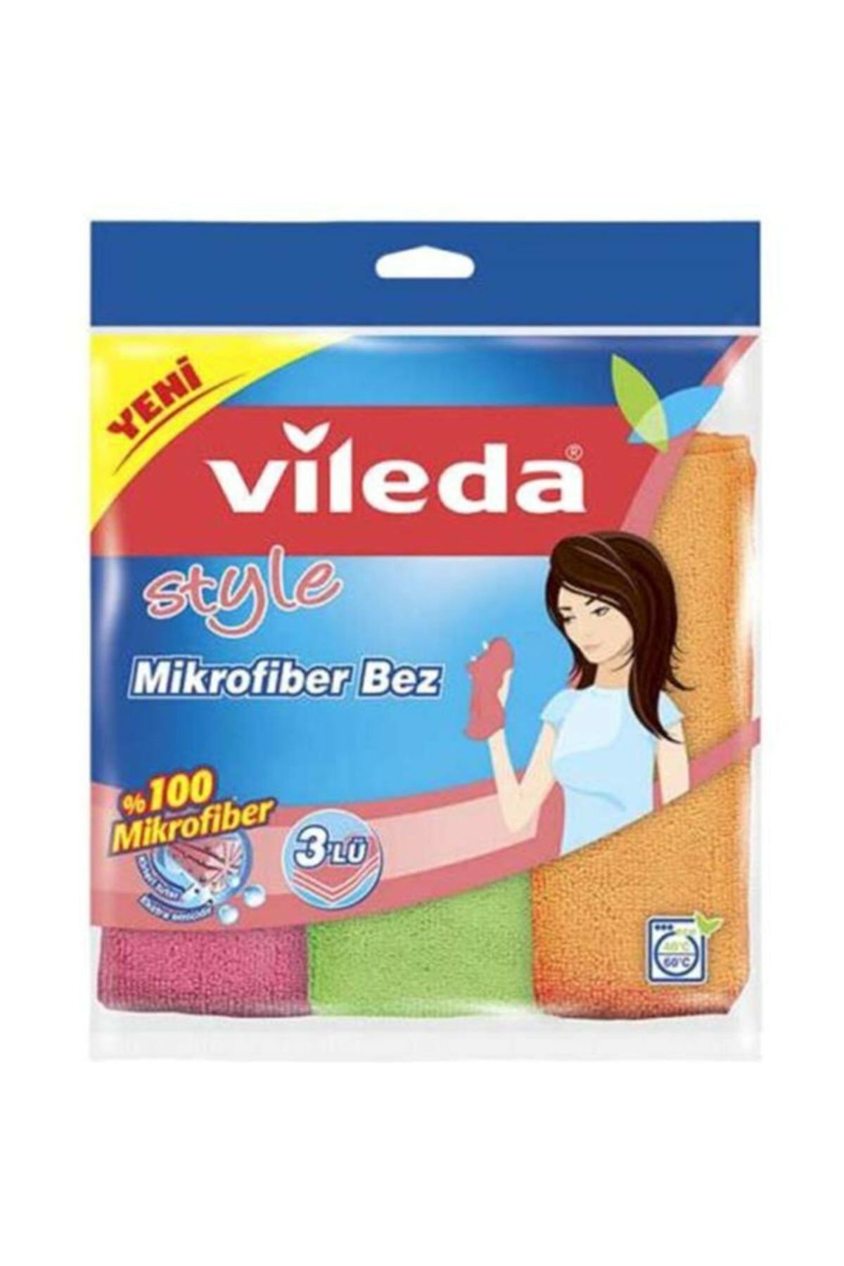 Vileda Temizlik Bezi Mikrofiber Style Color - 3'lü